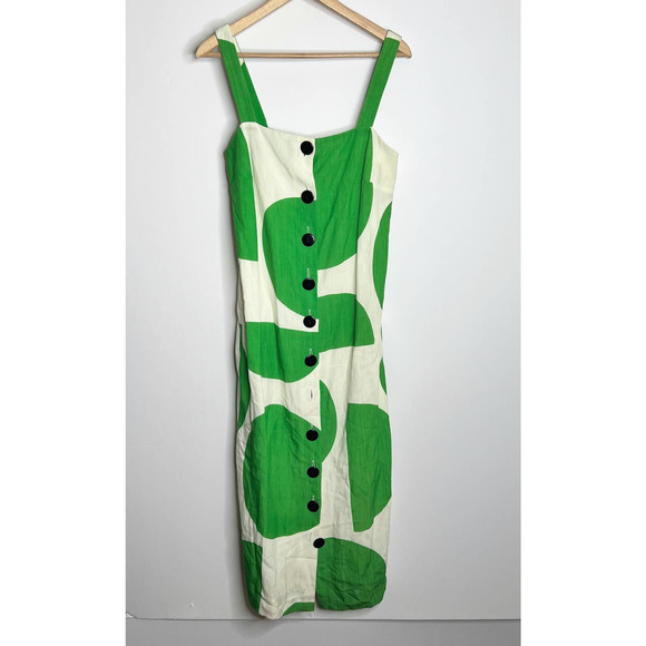 Mara Hoffman Maureen Midi Button Down Dress-Tondo Green, Sz XS - Picture 4 of 16